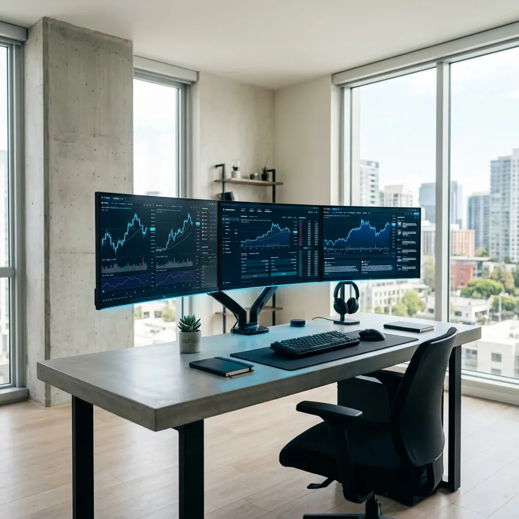 Laptop showing strategy charts