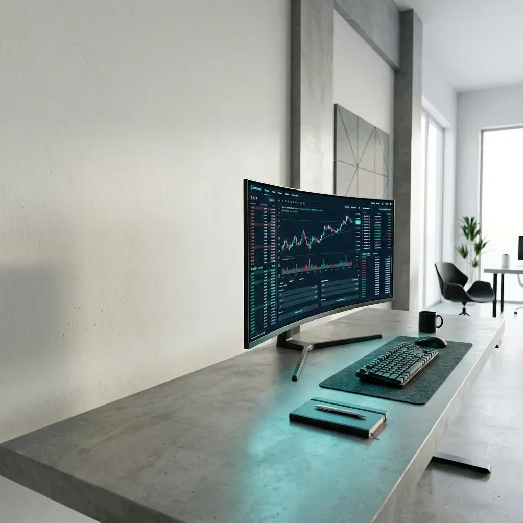 Monitors with market charts